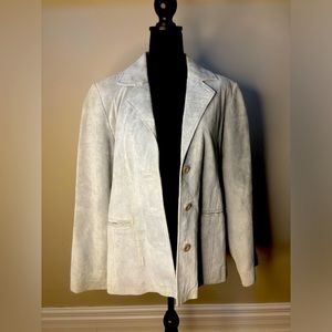 Brandon Thomas powder blue leather jacket